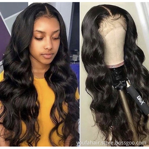 Brazilian 100% Virgin Human Hair 13x4 Transparent Swiss Lace Front Wig Cuticle Aligned Hair HD Lace Closure Wigs with Baby Hair
